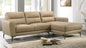 Top Grain Leather Taupe 2pc Sectional Set Right Facing Chaise Left Facing Sofa Living Room Furniture