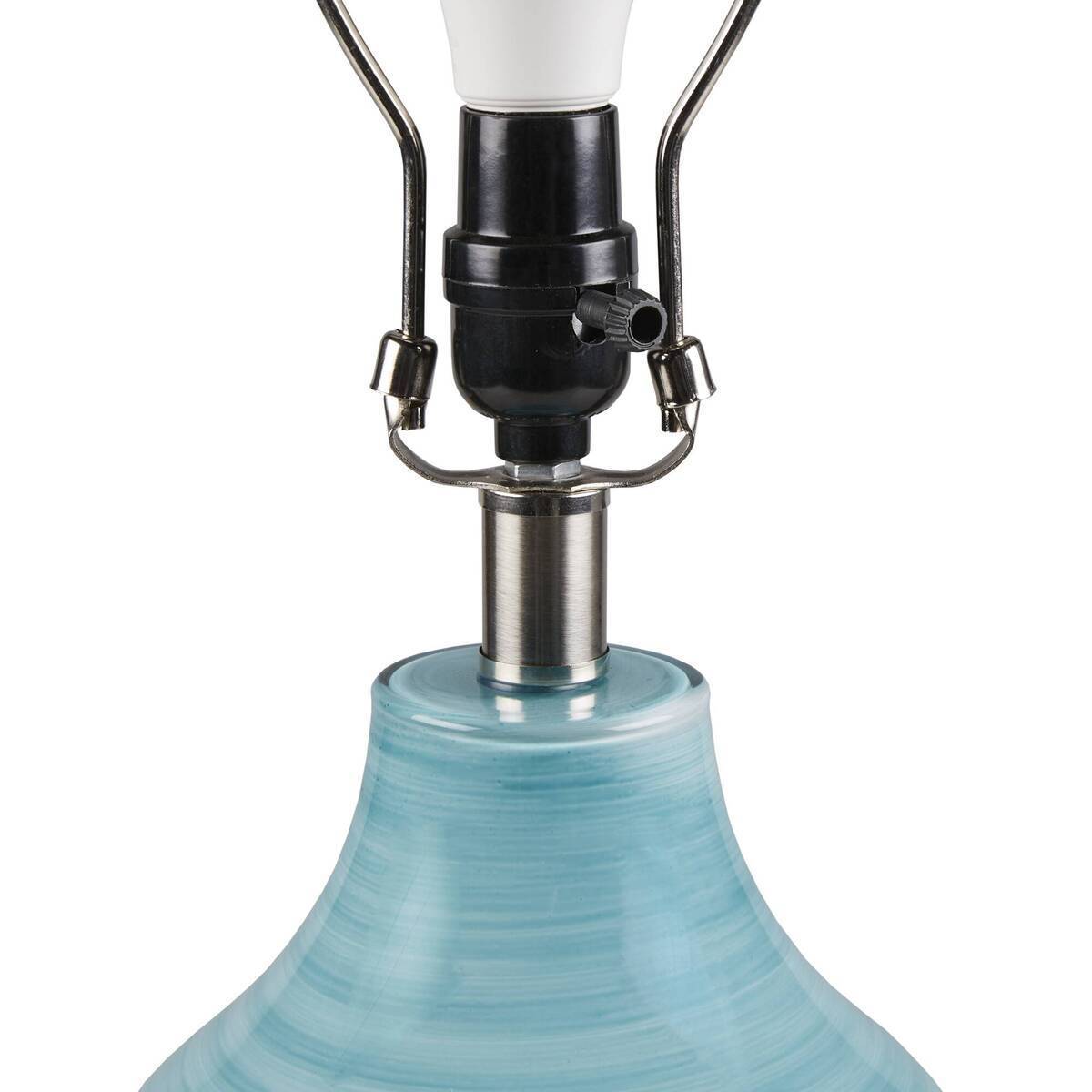 Blue Aqua Swirl Blown Glass Table Lamp