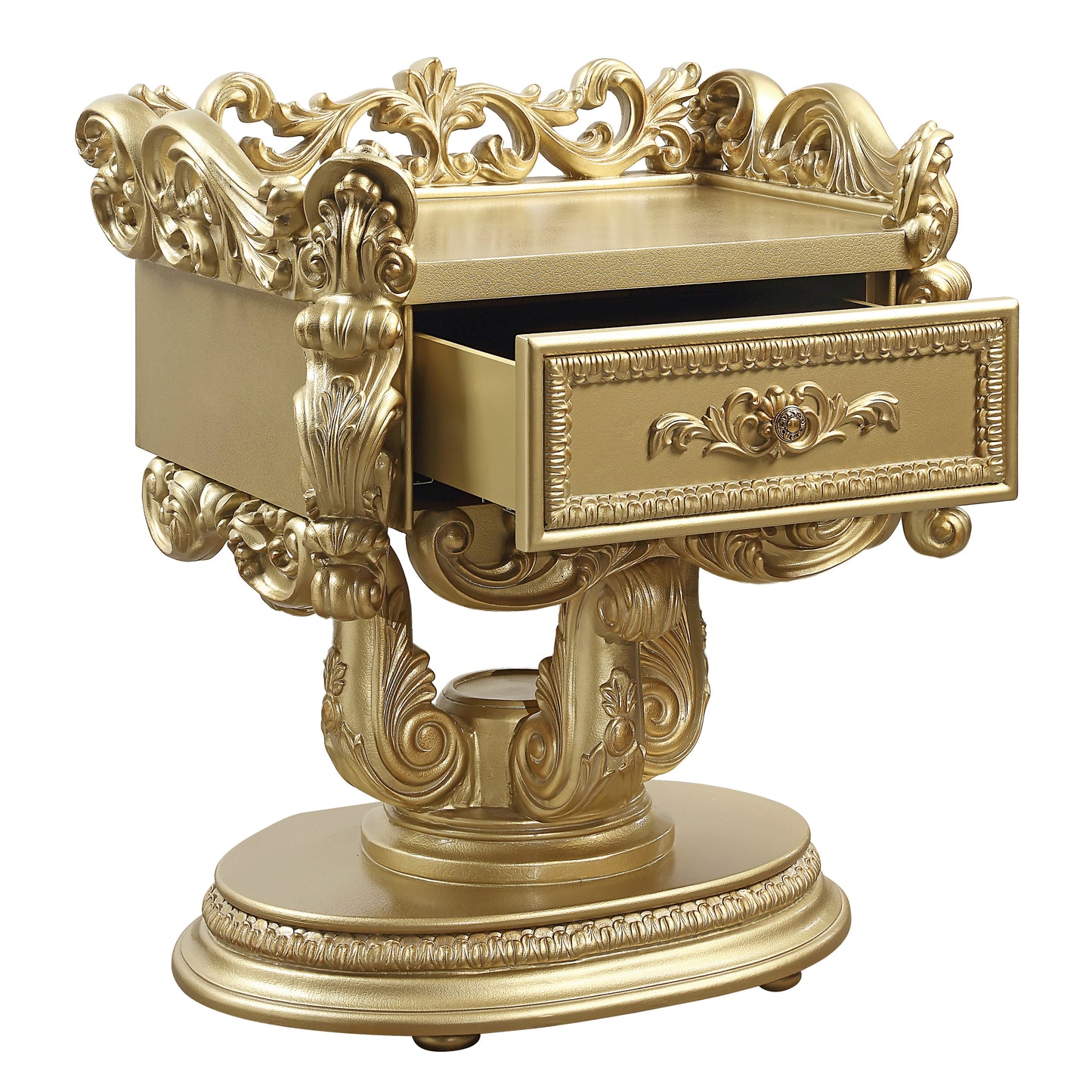 Gold 1-Drawer Nightstand