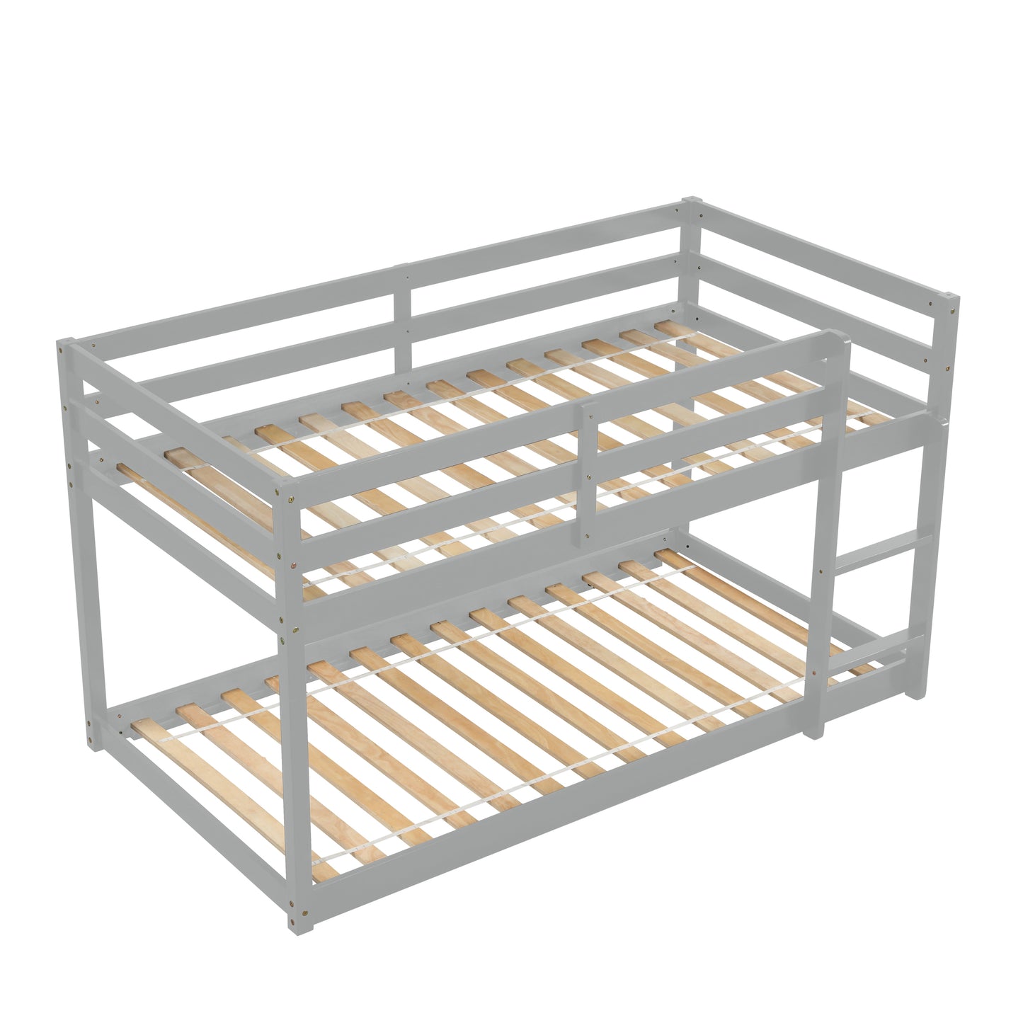 Twin over Twin Floor Bunk Bed,Grey(Old SKU:W50437208)