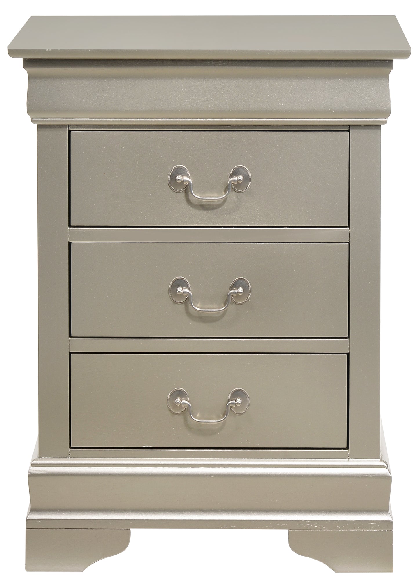 Charming Silver Champagne Nightstand