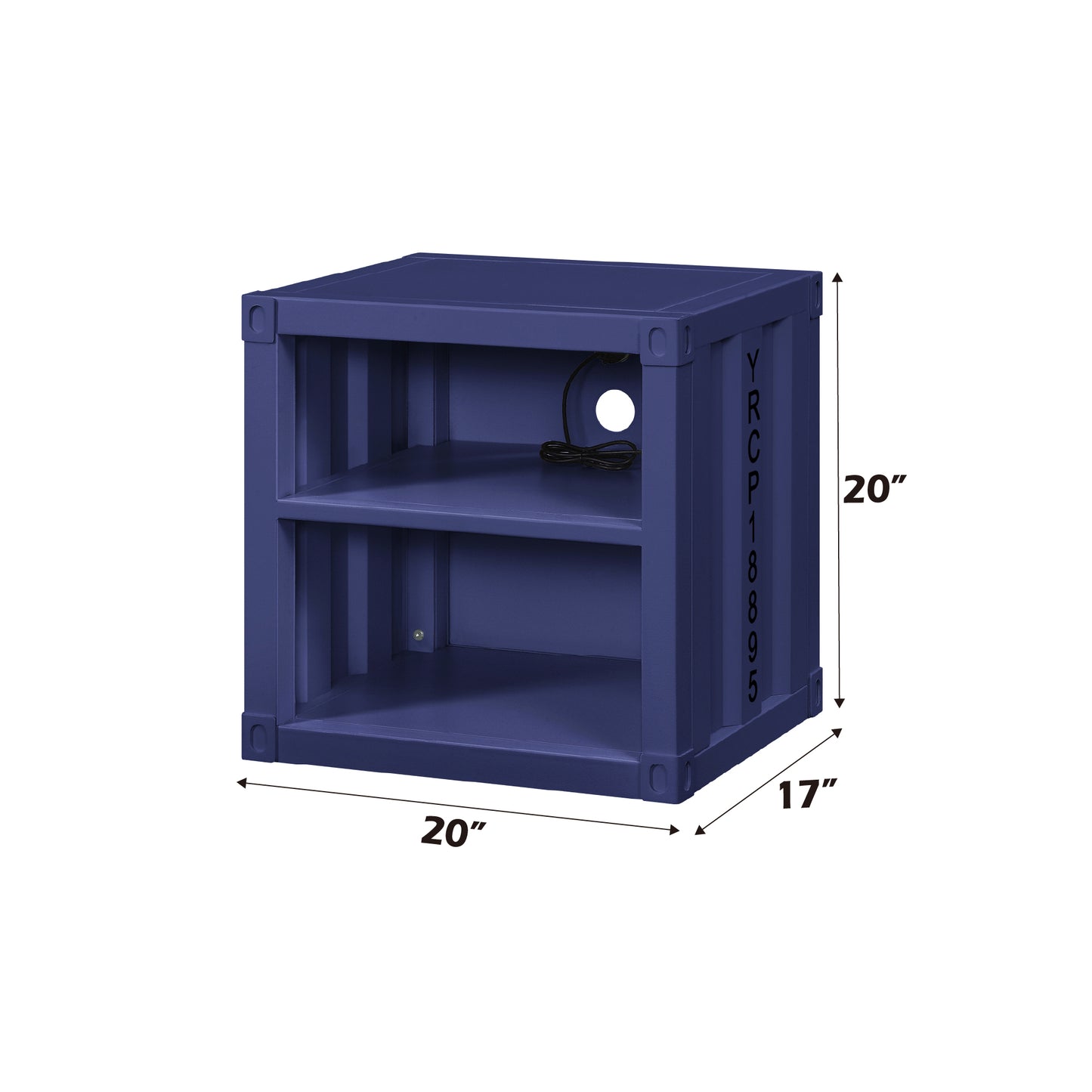 Cargo Blue Finish Nightstand W/USB