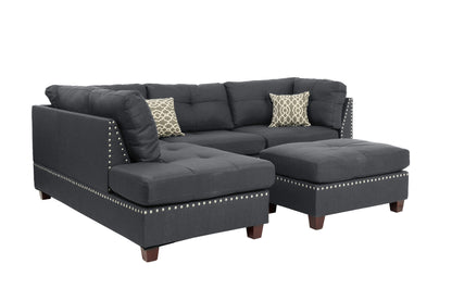 3-PC SECTIONAL in Blue Gray