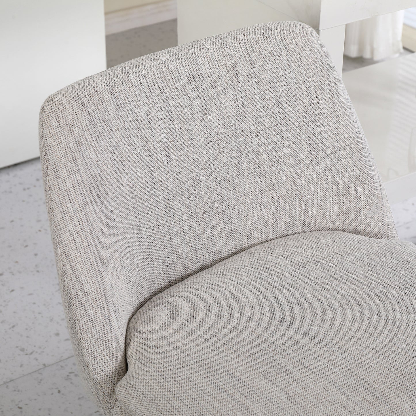 Counter Height Swivel Bar Stools Set of 2, 360° Swivel Upholstered Barstools with Back and Metal Legs, 25.6" Seat Height,Counter Stools for Kitchen Island and Pub,Linen Cloth,Off White Linen.