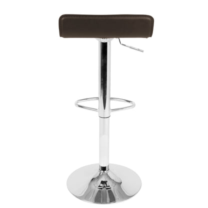 Ale Contemporary Adjustable Barstool in Brown PU Leather by LumiSource - Set of 2