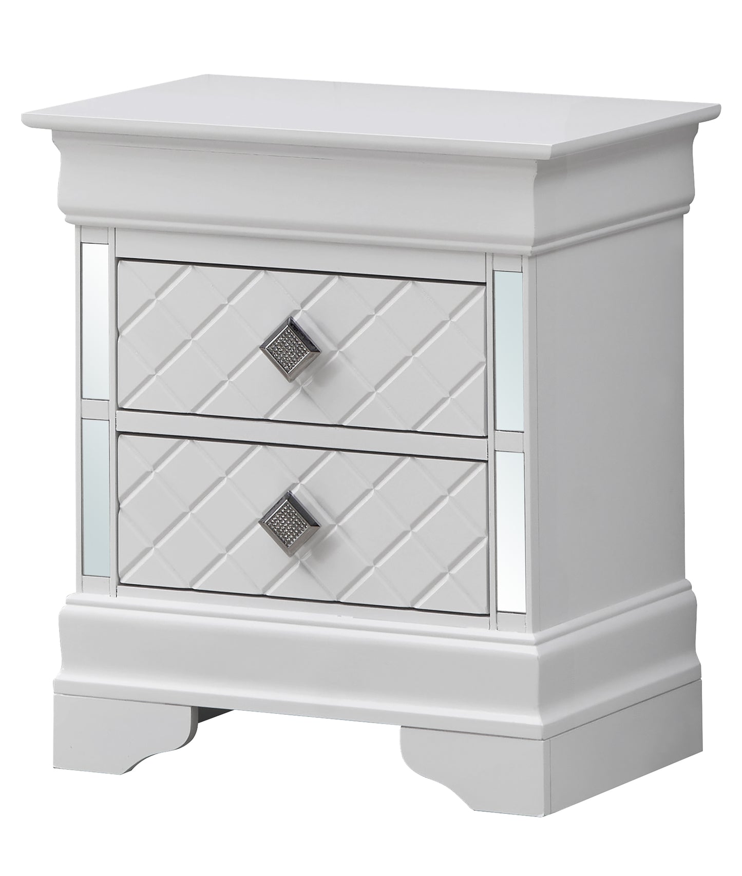 Sophisticated Silver Champagne Nightstand
