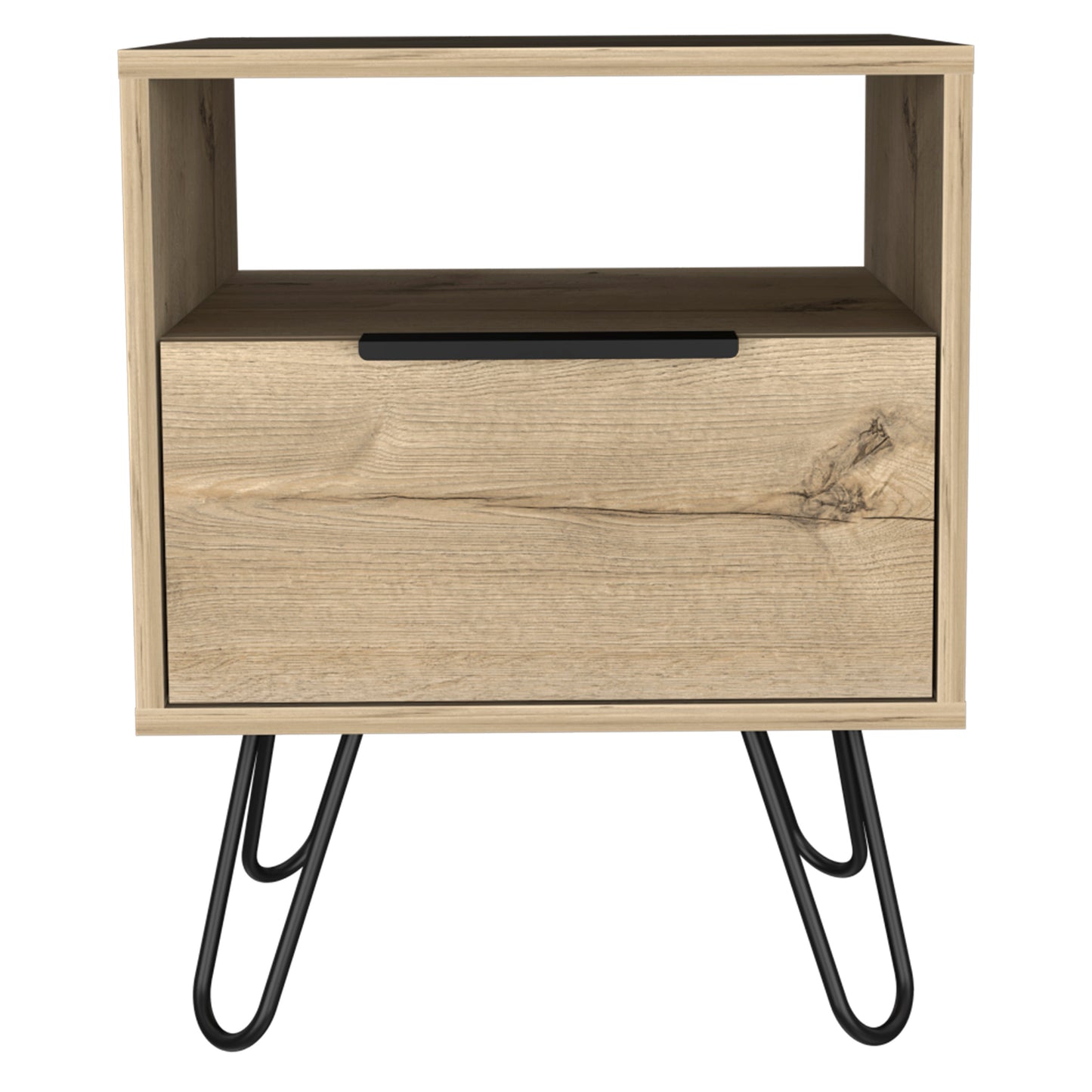 Light Oak 1-Shelf 1-Drawer Nightstand