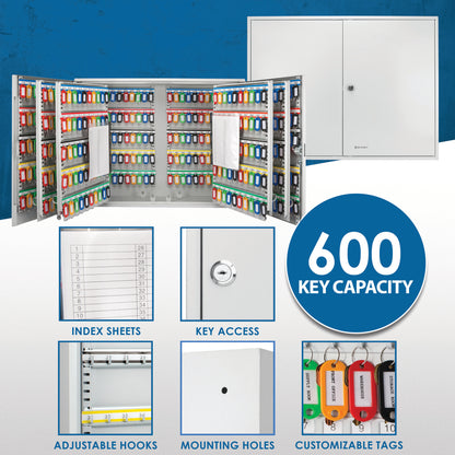 600 Key Adjustable Key Cabinet With Key Lock