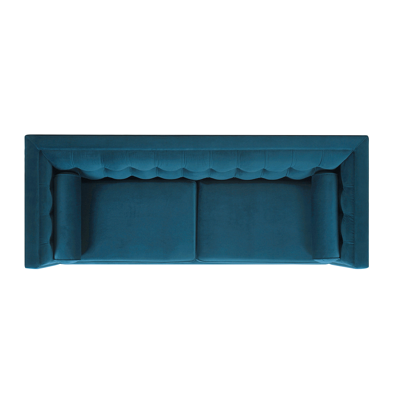 Jack 84" Modern Tuxedo Tufted Sofa, Satin Teal Blue Velvet