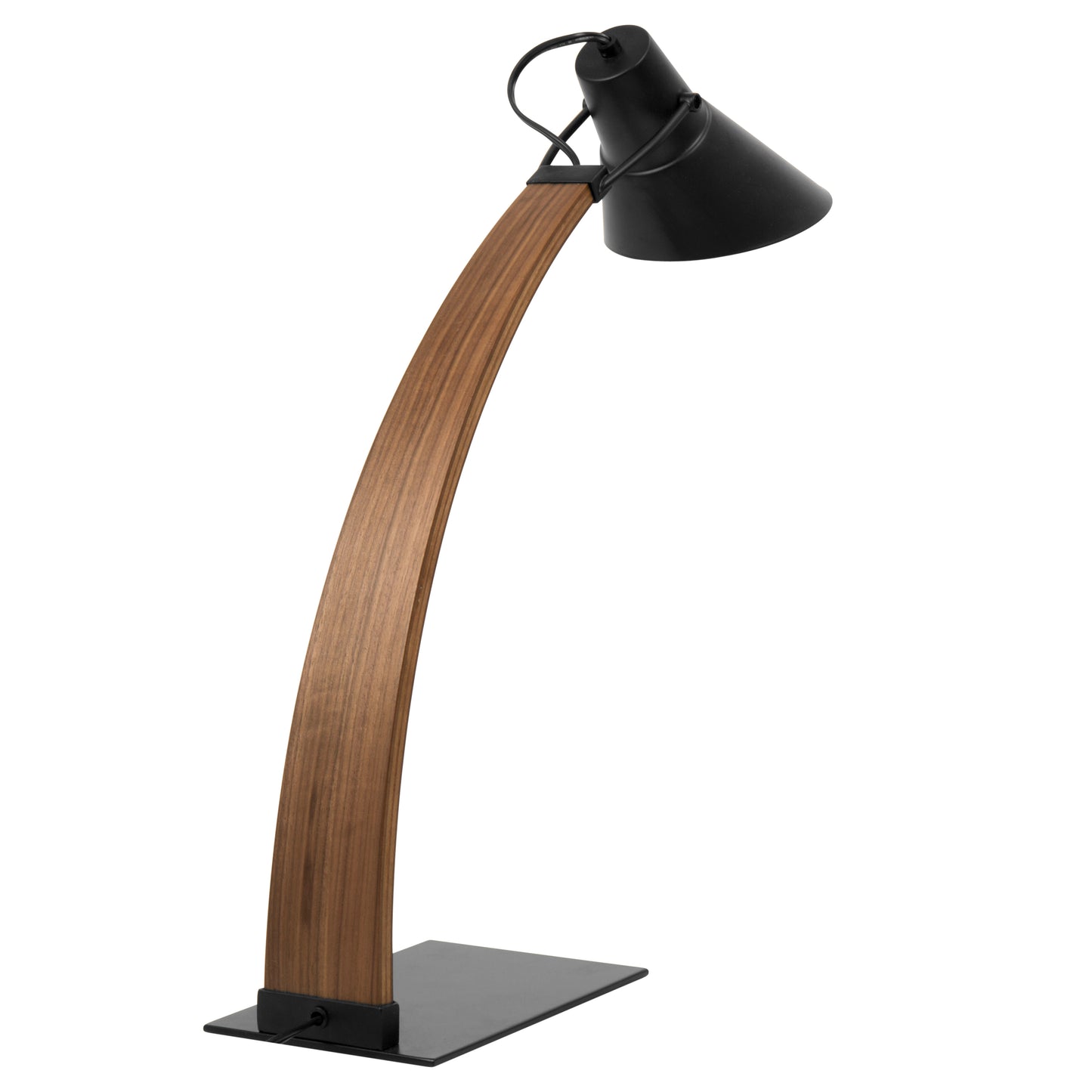 Noah Mid-Century Modern Table Lamp in Walnut and Black by LumiSource