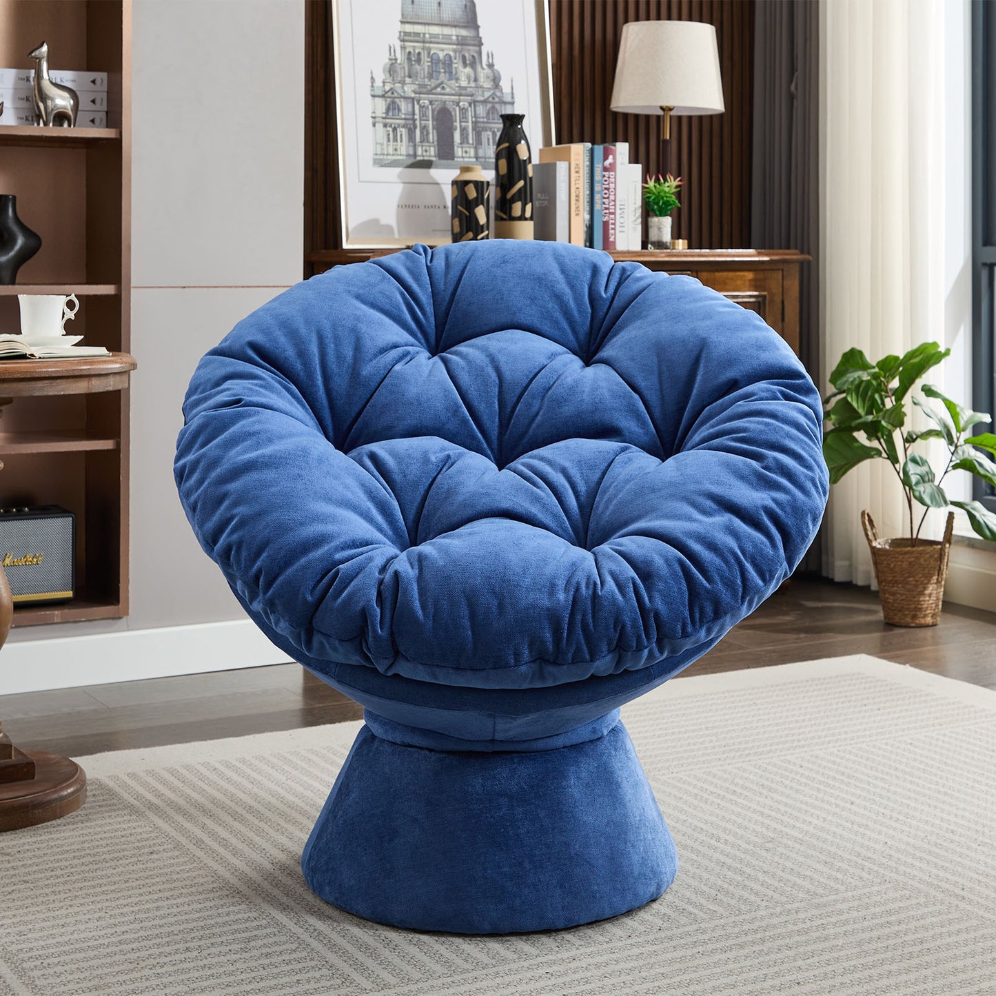 Oversized Swivel Accent Chair, 360 Swivel Barrel Chair, Papasan Chair for Living Room Bedroom