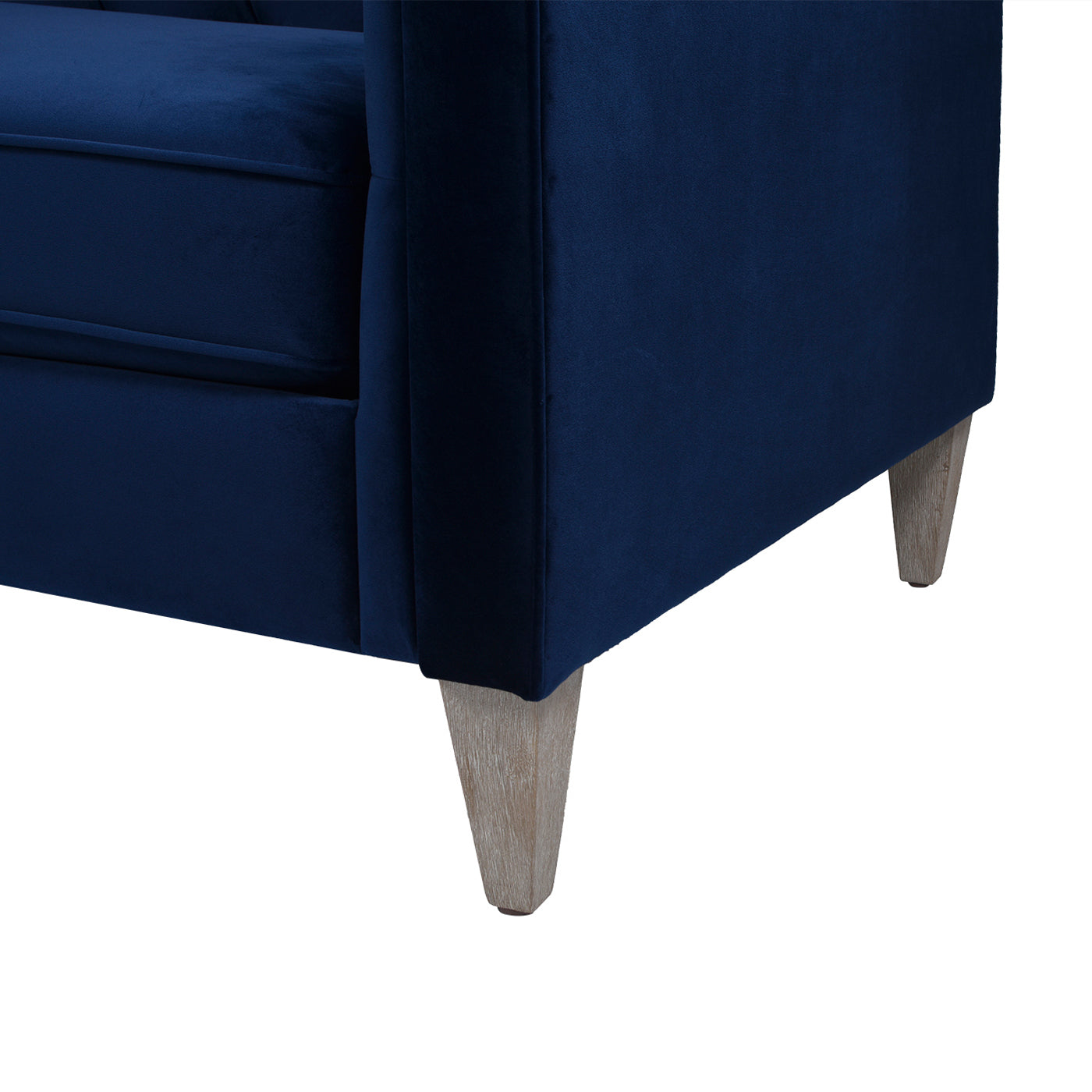 James 74" Modern Tuxedo Sofa, Navy Blue Velvet