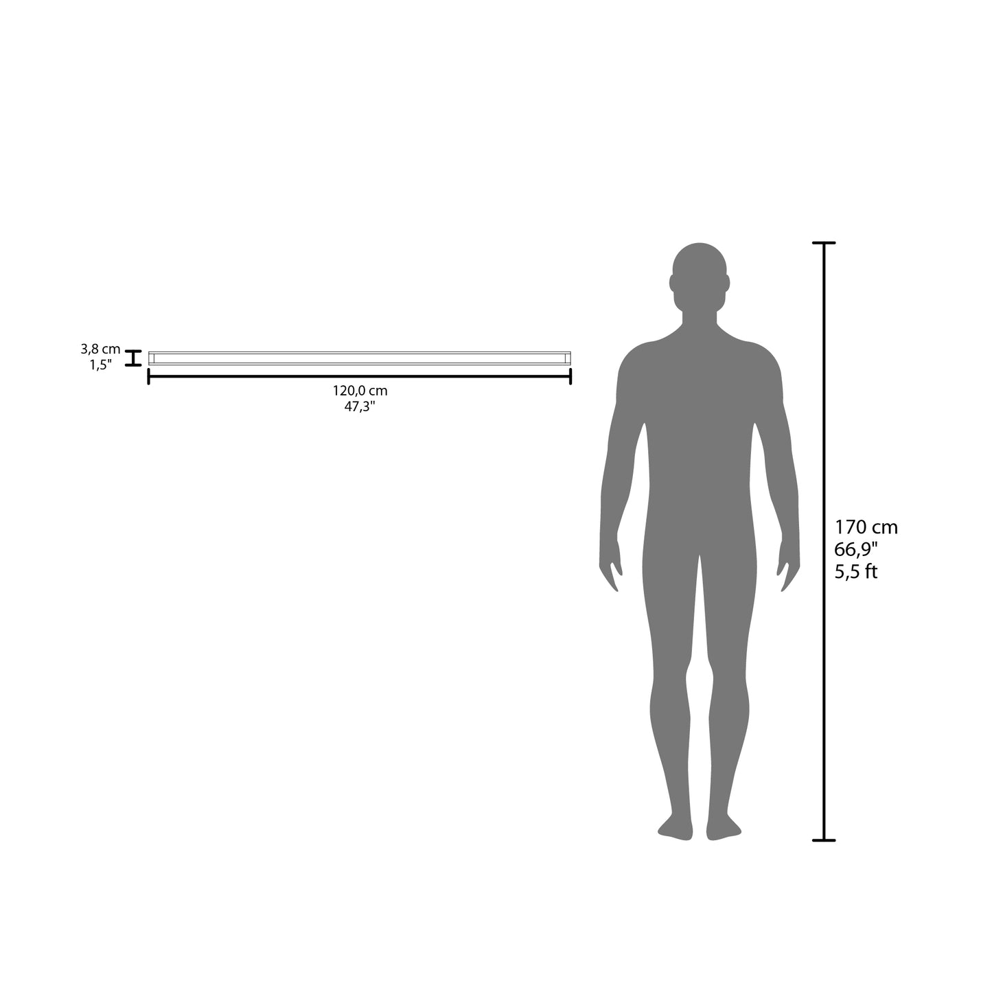 Greer Floating Shelf in Melamine x2, Grey