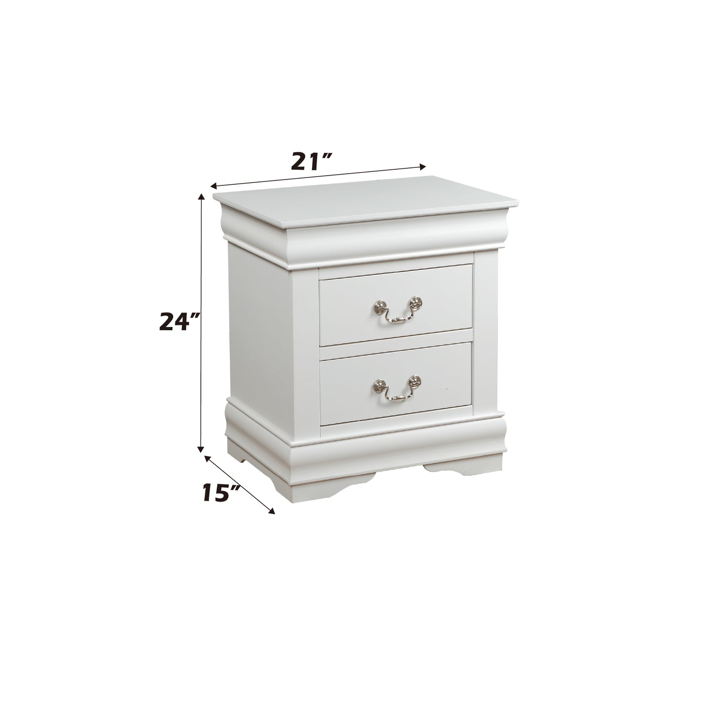 Louis Philippe White Finish Nightstand