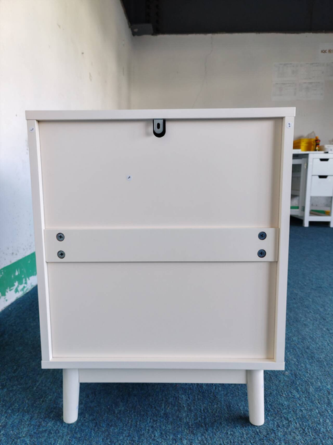 Rattan Nightstand, Wood End Table, Side Table with 2 Faux Rattan-Decorated Drawers, Bedside Table,Wood Accent Table with Storage for Livingroom, Bedroom,Burly wood