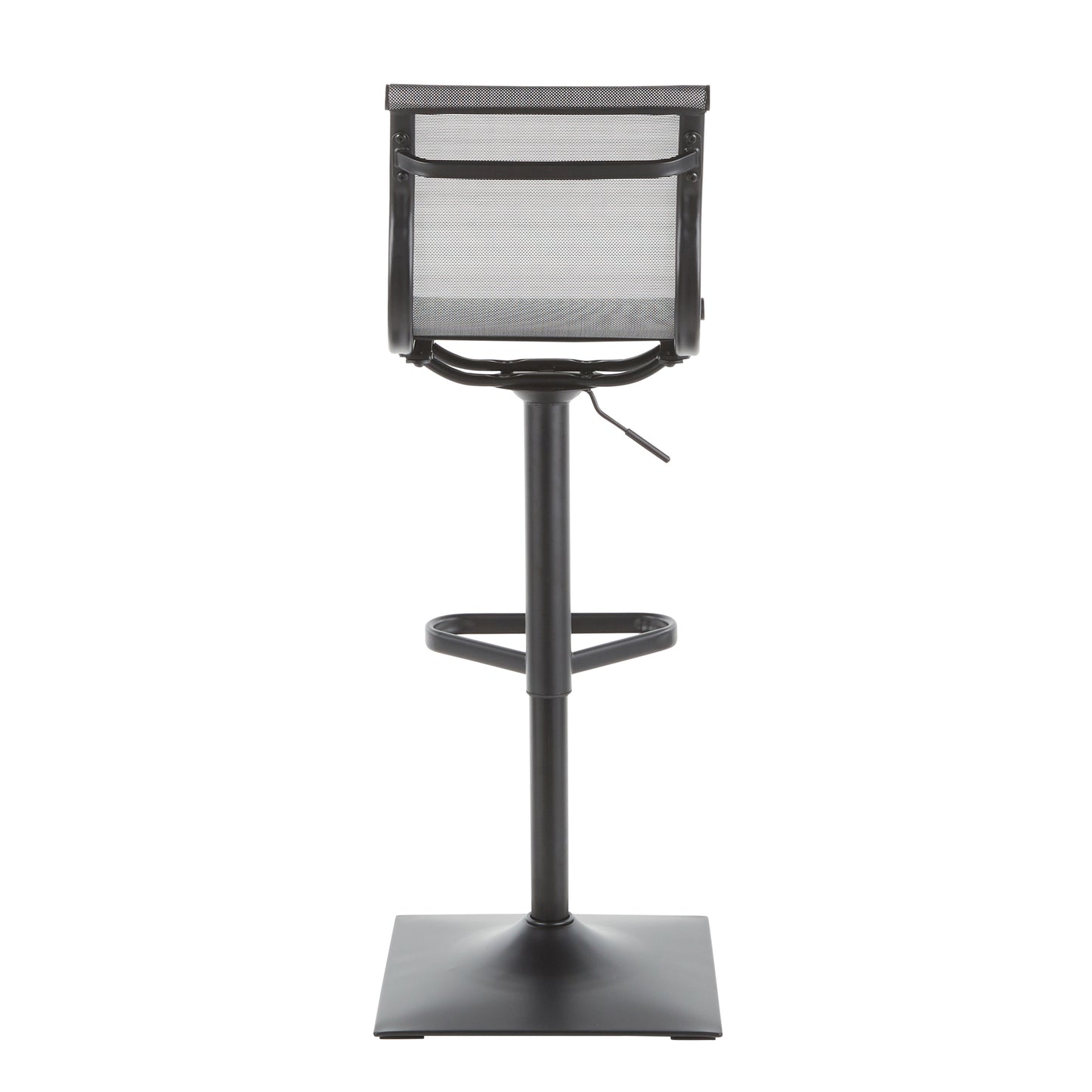 Mirage Contemporary Barstool in Black Metal and Silver Mesh Fabric by LumiSource