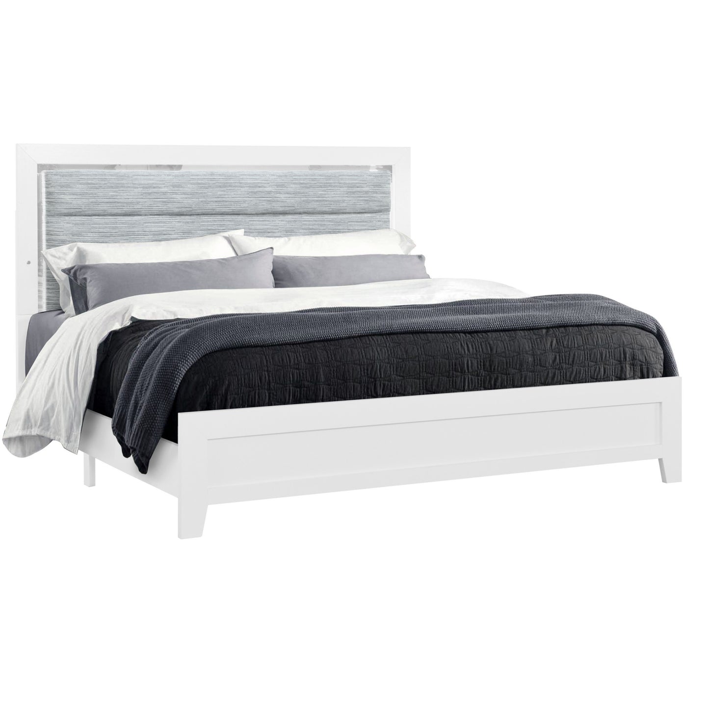 OMODA WHITE KING BED WITH LED