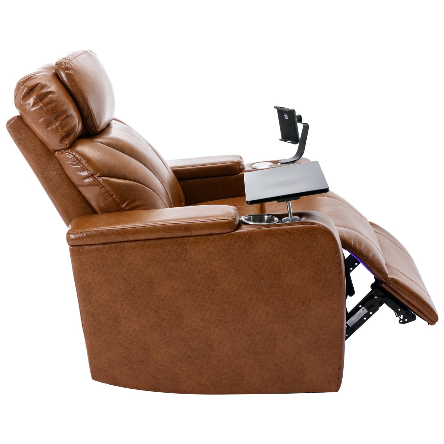 Power Motion Recliner Electric Power Recliner with USB Charging Port, Hidden Arm Storage, Convenient Cup Holder and Bluetooth Speaker,  Light  Brown(Old Sku:SG000800AAS)