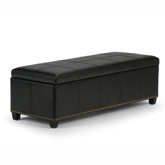 Kingsley - Large Storage Ottoman - Midnight Black