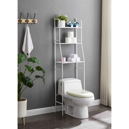 Three Tier Over the Toilet Storage Shelf - White