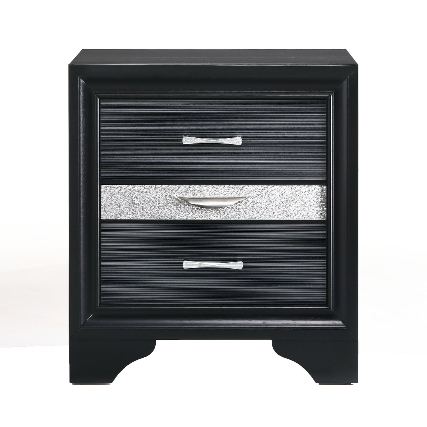 Black 3-drawer Nightstand