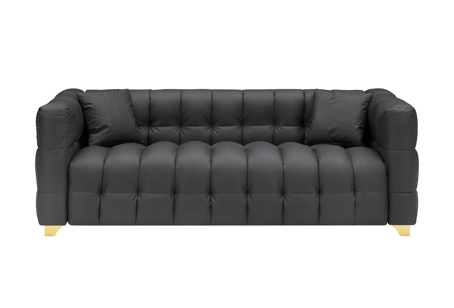 80 inches long, 21.7 inches deep, American body structure, technology fabric sofa, 3 seats waterproof and stain-proof, Black anti-cat paw sofa