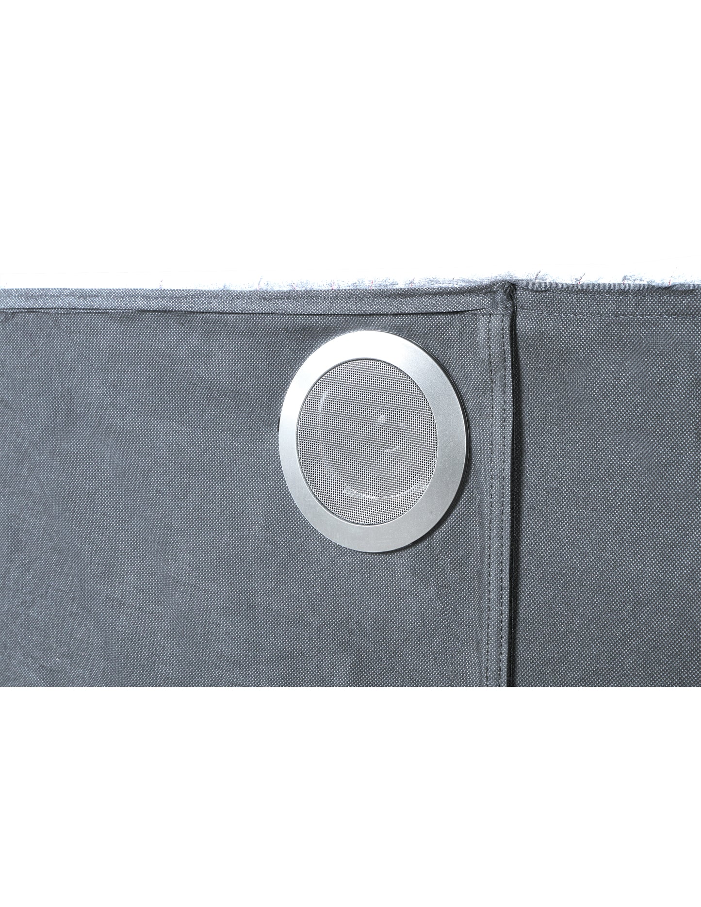 Upholstery Wooden Queen Bed with Ambient lighting in Gray Velvet Finish