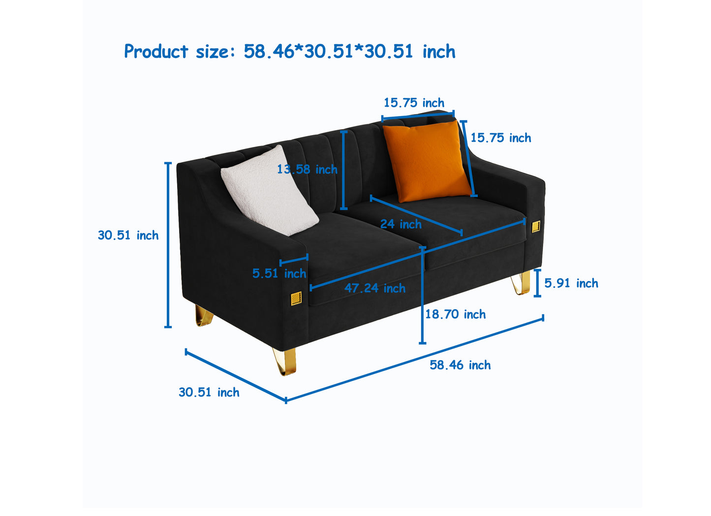 FX-P85-2S-BK (2 SEATS SOFA)