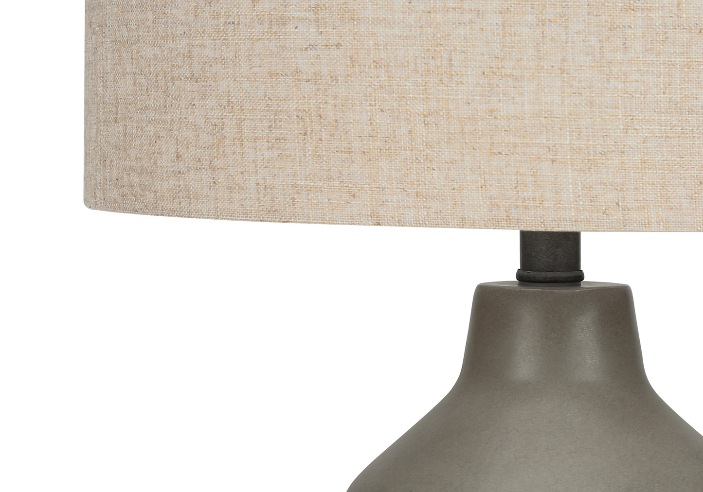 Lighting, 24"h, Table Lamp, Grey Concrete, Beige Shade, Contemporary