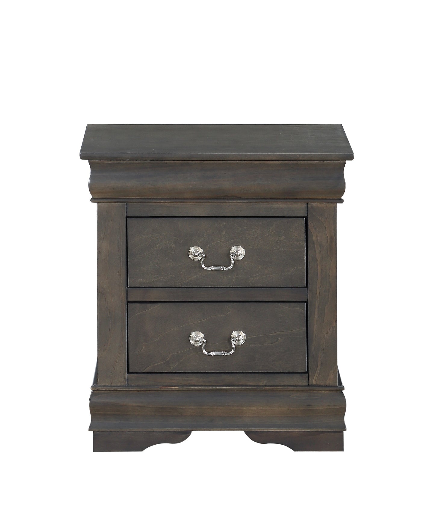 Dark Grey 2-Drawer Nightstand