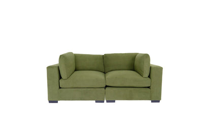 Forest Green Loveseat Sofa for Living Room, Modern Décor Love Seat Mini Small Couches for Small Spaces and Bedroom with Solid Wood Frame (Polyester)