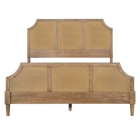 Woven Cane Queen Platform Bed