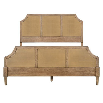 Woven Cane Queen Platform Bed