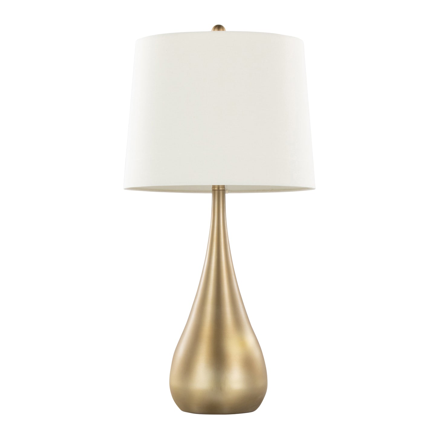 Pebble 29" Contemporary Metal Table Lamp in Gold Metal with White Linen Shade from Grandview Gallery by LumiSource - Set of 2