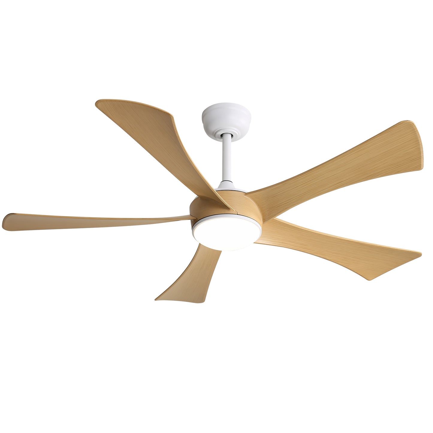 52 Inch Modern Ceiling Fan with 22W LED Light and Remote Control 5 ABS Blades for Living Room