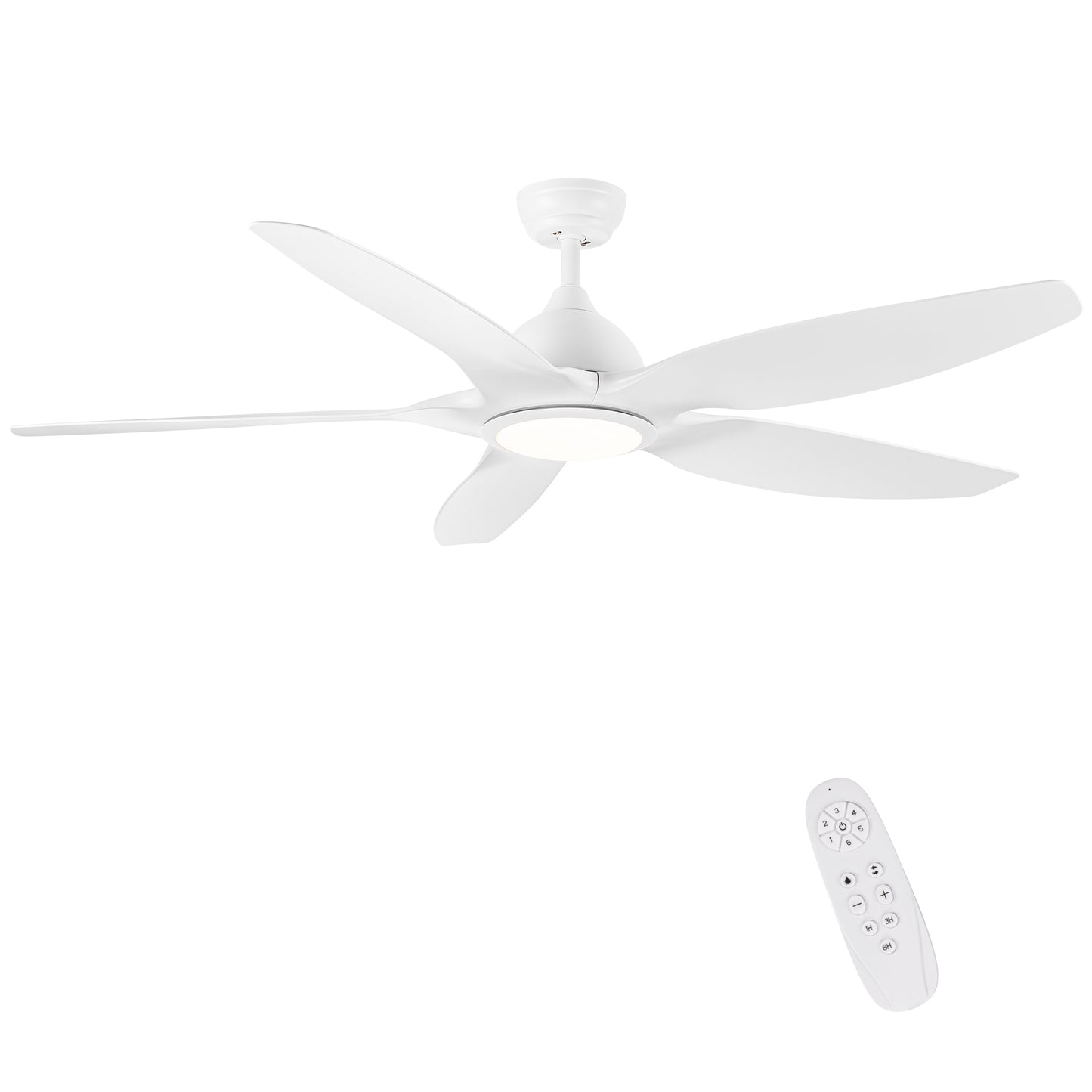 Modern 60 In Intergrated LED Ceiling Fan Lighting with White ABS Blade