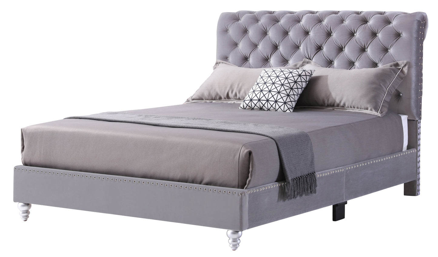 Stylish Transitional Upholstered Bed