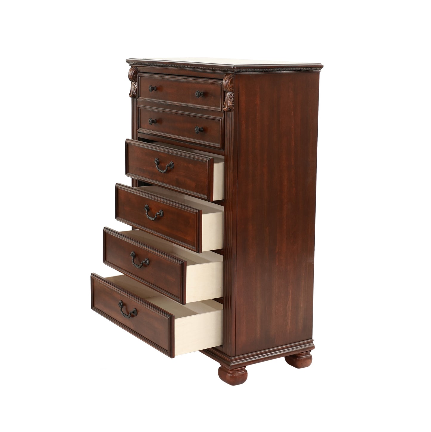 Dark Cherry 1pc Chest Of Drawers Storage Bedroom Furniture Traditional Style Chest