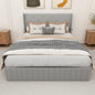 Queen Size Bed Frame with Storage - Lift Up Storage Bed with Modern Wingback Headboard, USB Ports