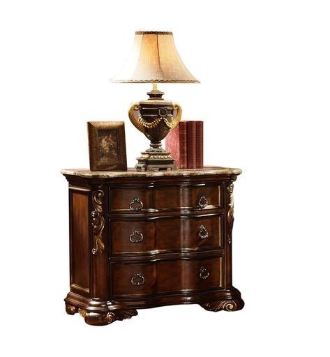 Traditional style Night stand made with wood in Dark Walnut
