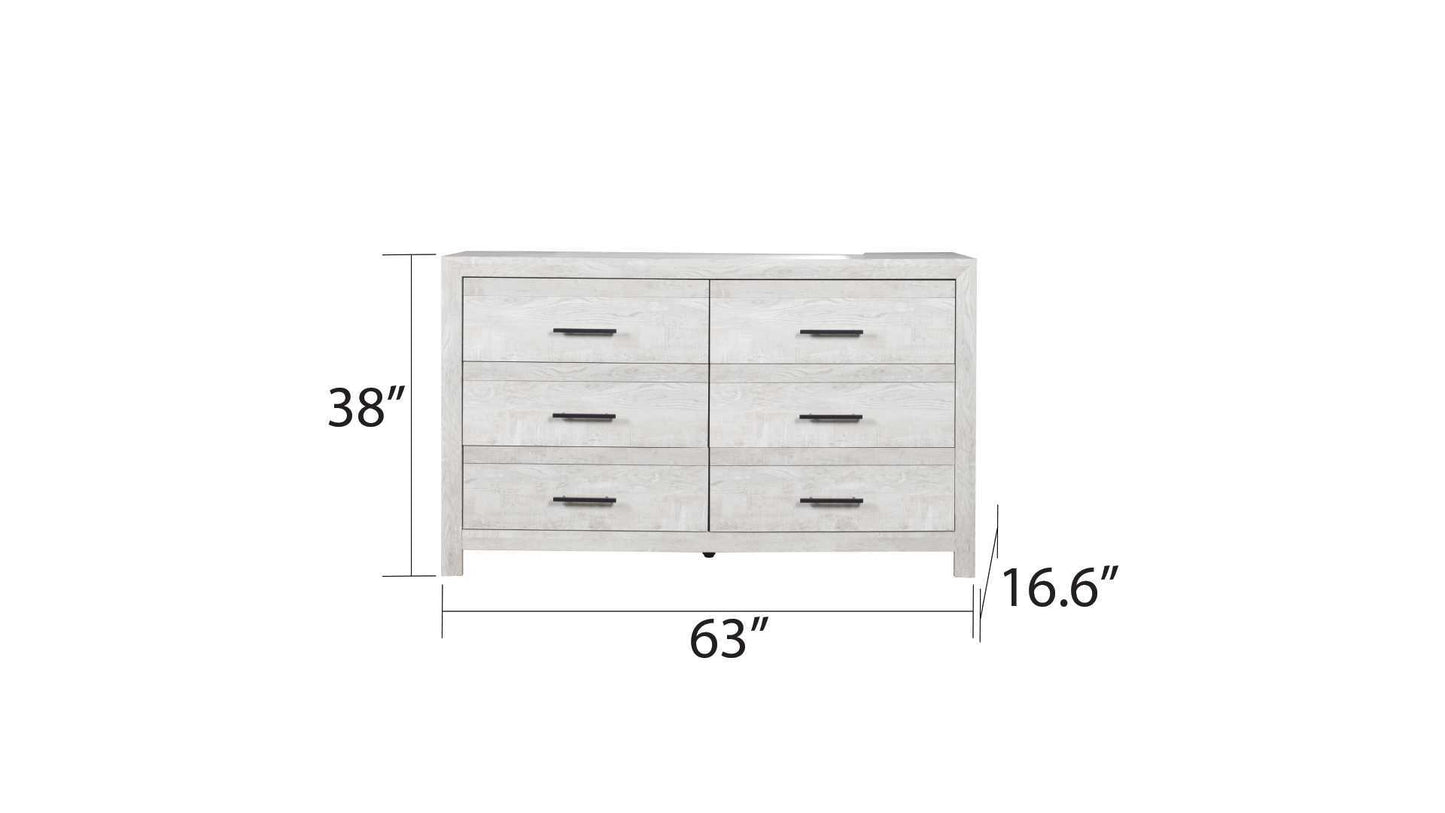 Queen 5PC Modern Style Storage Bedroom Set Made with Wood in Gray