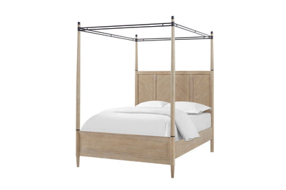 King Canopy Bed in Sand Colored Finish