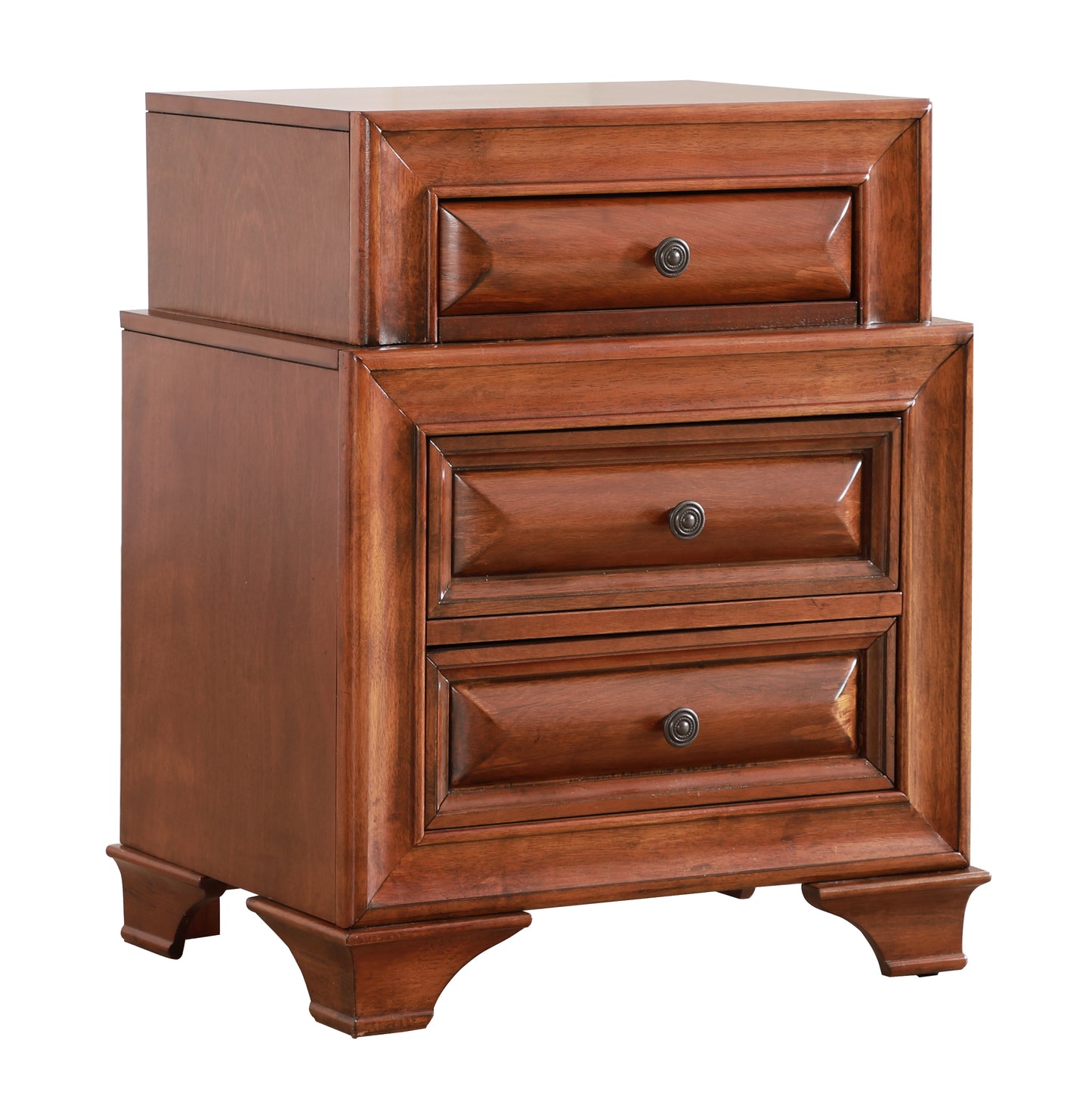 Charming Oak Nightstand With Curved Fronts