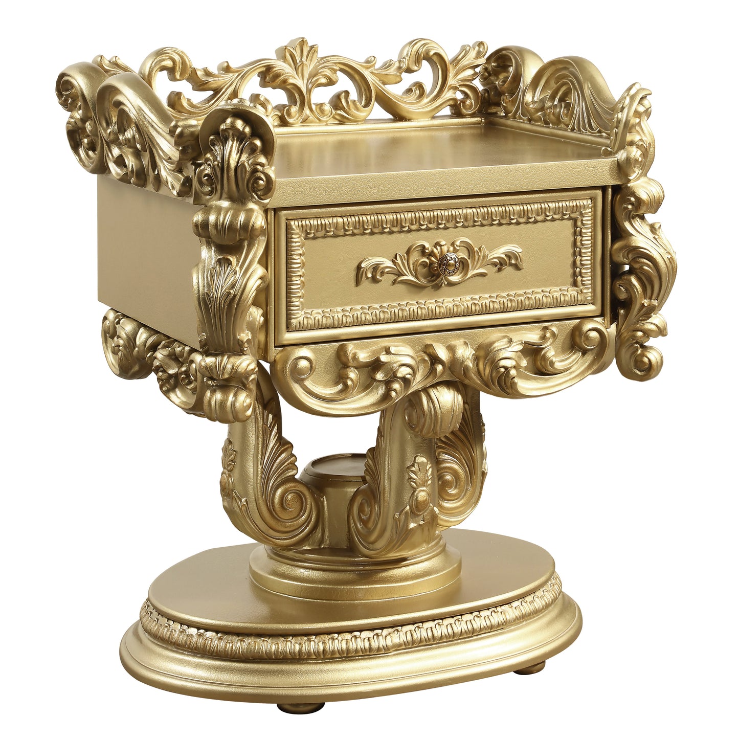 Gold 1-Drawer Nightstand