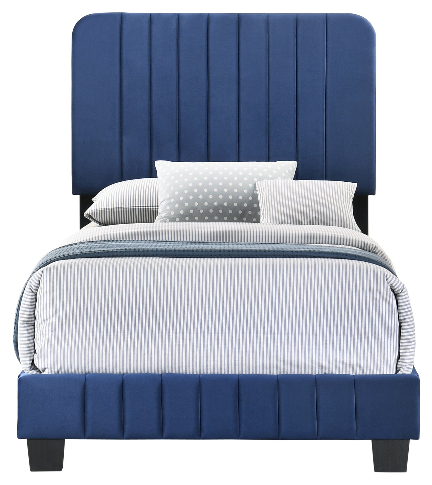 Contemporary Navy Blue Twin Bed