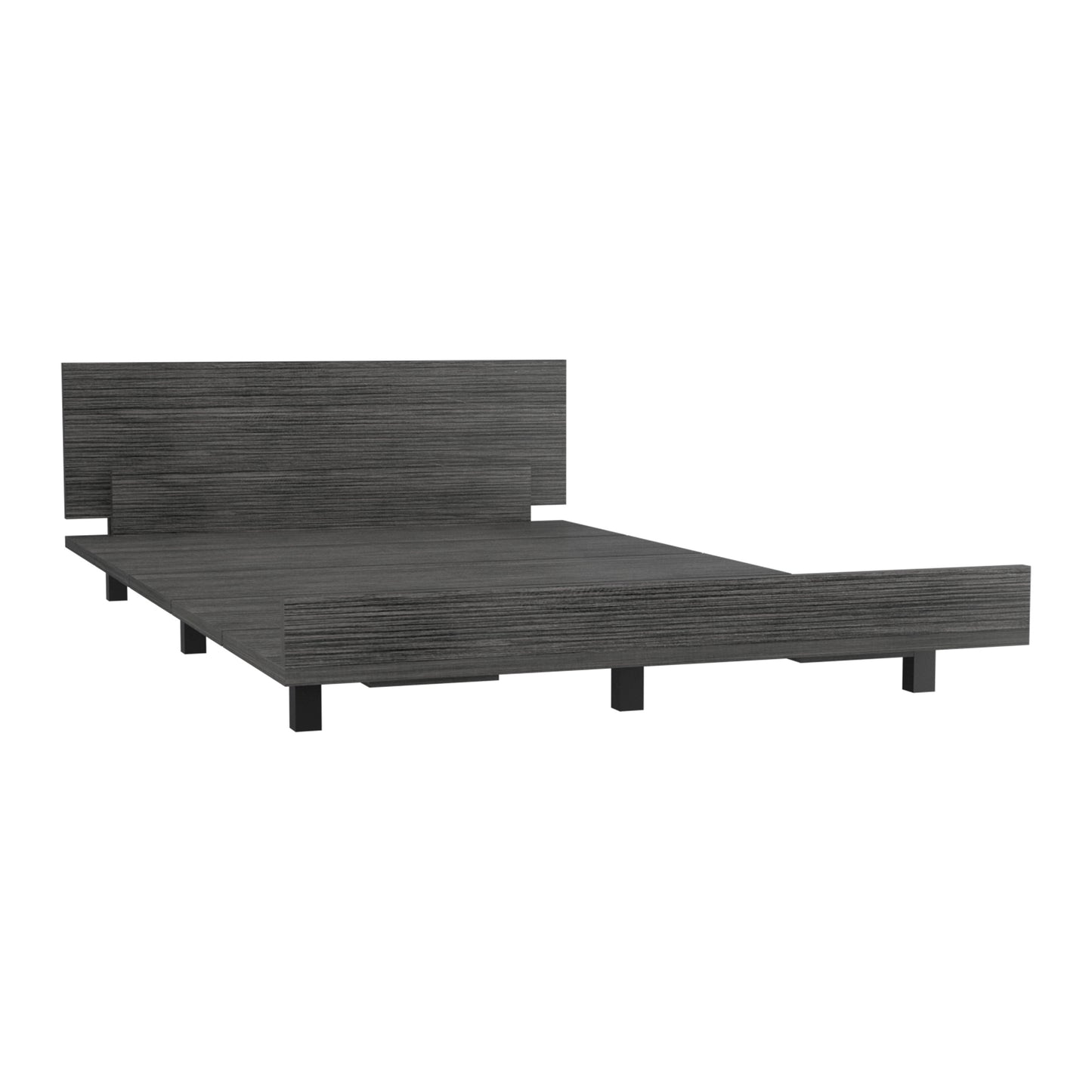 Kaia Twin Bed Basewith Headboard Smokey Oak