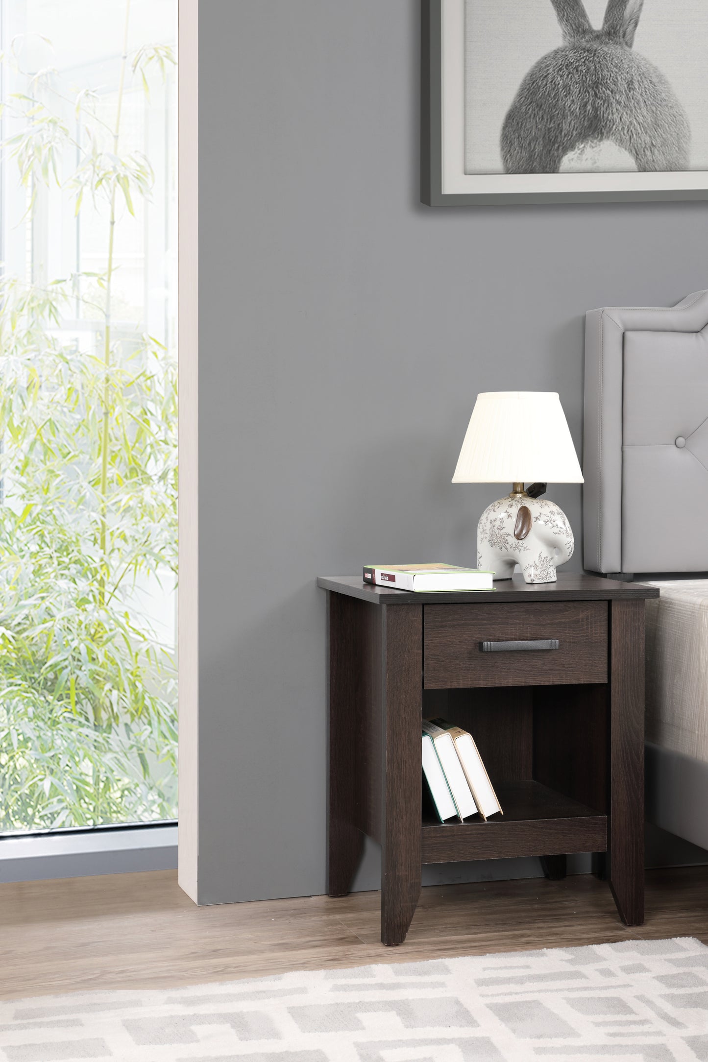 Sleek Contemporary Nightstand In Wenge Finish