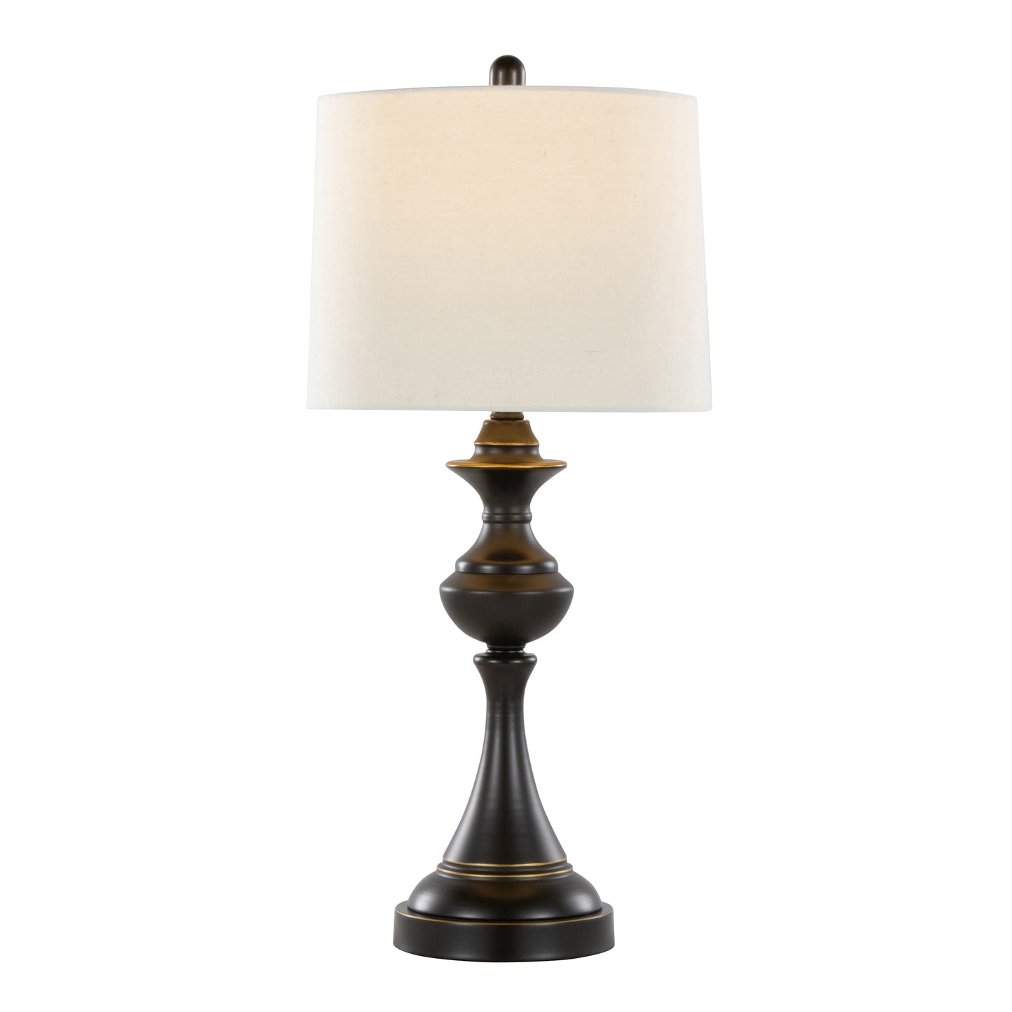 Montgomery 29" Contemporary Metal Table Lamp in Oil Rubbed Bronze with Off-White Linen Shade from Grandview Gallery by LumiSource - Set of 2