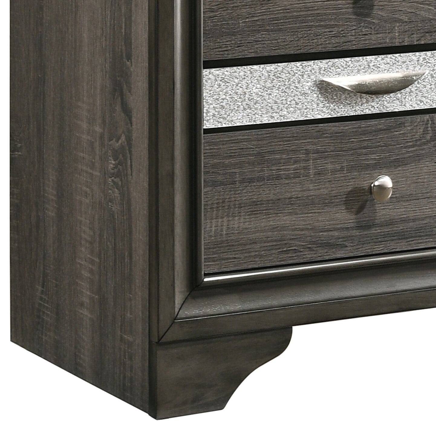 Grey 3-drawer Nightstand
