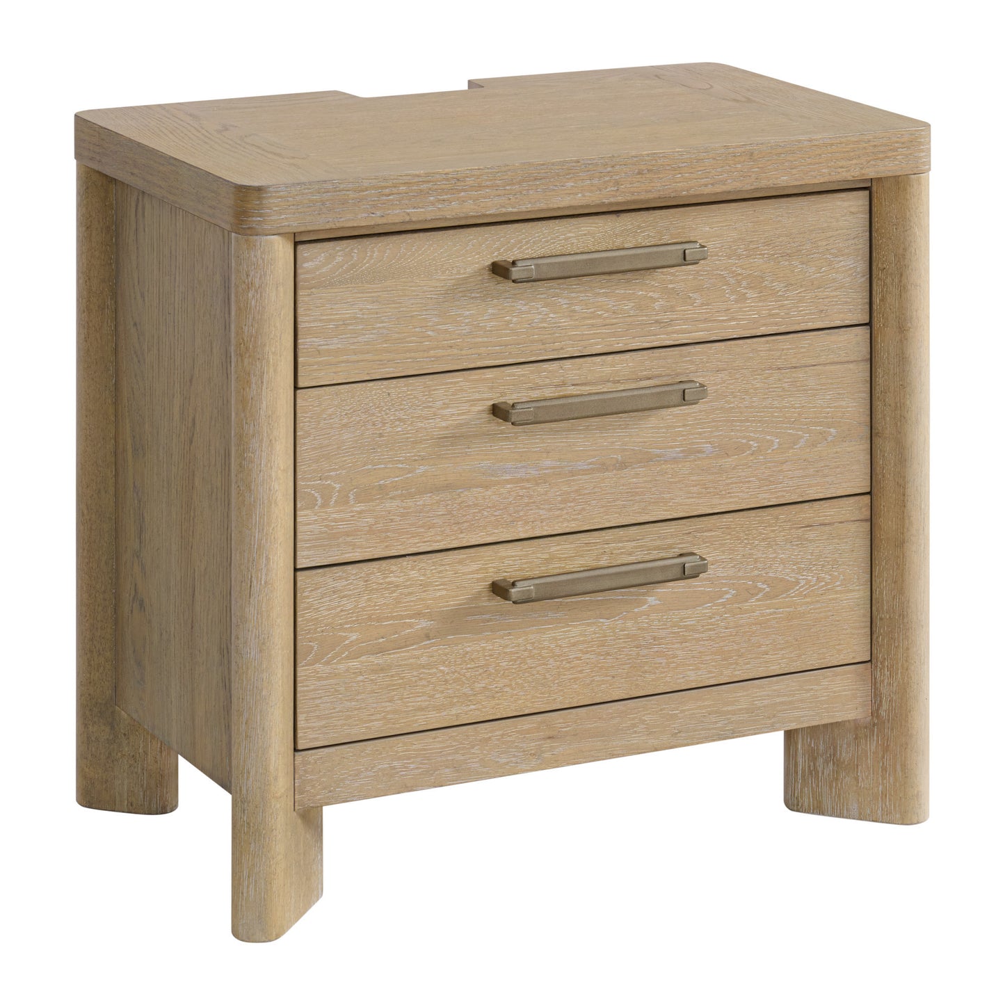 Clove Tan 3-Drawer Nightstand